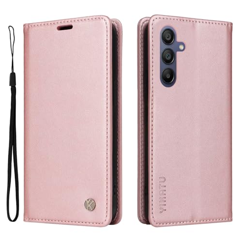 Compatible with Samsung Galaxy A16 Wallet Case PU Leather Flip Folio Case with Card Holder Magnetic Closure Shockproof Protective Phone Cover Rose Gold - color: Rose Gold, size: Samsung A16