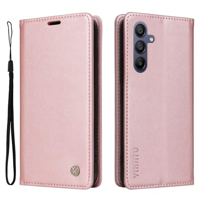 Compatible with Samsung Galaxy A16 Wallet Case PU Leather Flip Folio Case with Card Holder Magnetic Closure Shockproof Protective Phone Cover Rose Gold - color: Rose Gold, size: Samsung A16