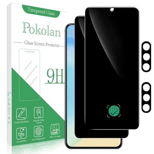 Pokolan 2+2 Pack Privacy Screen Protector for Samsung Galaxy S22 Plus - size: Samsung Galaxy S22 Plus 6.6 inches
