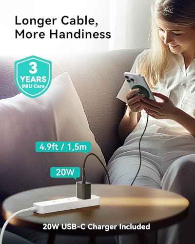 INIU Magnetic Wireless Charger, Qi2 15W Fast Charging Pad Charger, White - color: White