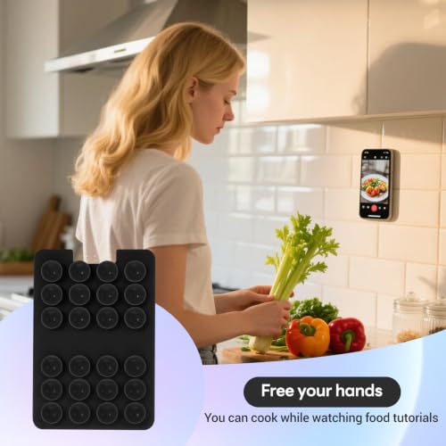 Classic - 2PCS Silicone Suction Phone Case Adhesive Mount(Black) - color: black