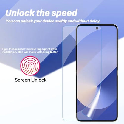 BIGFACE [6 in 1 for Samsung galaxy Z Flip 6 Screen Protector,2 pack galaxy Flip 6 EPU Film Screen Protector + 2 Pack Tempered Glass Back Screen Protector + 2 Pack Camera Lens Protectors - size: Galaxy Z Flip 6(6.7")
