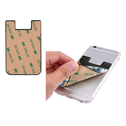 Dog Pattern Phone Credit Card Holders Sleeve Adhesive Wallet Compatible with Most Back of Phones - color: Dog Pattern