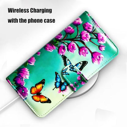 RFID Safe Case for iPhone 15 Pro Max,RFID Blocking,Yellow Sunflower Butterfly Leather Flip Phone Case Wallet Cover with Card Slot Holder Kickstand for iPhone 15 Pro Max - color: Yellow Sunflower Butterfly