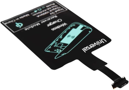 Universal Micro-USB Type A Qi Wireless Charging Receiver Patch Module Chip for Android - Fast Speed & Slim Wireless Charger Receiver - Wireless Charging Adapter Compatible with All Android Smartphones