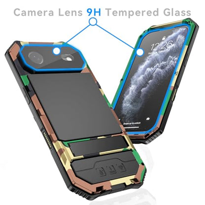 Lunivop Compatibility with iPhone Air Case 6.5'' 2025 Heavy Duty with Built in Screen Protector Lens Protection Rugged Stand 360 Full Body Military Grade Metal Bumper Phone Cases Men 17 Air Camouflage - color: Camouflage, size: iPhone 17 Air 6.5 2025