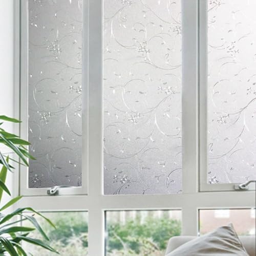 Frosted Window Privacy Film, Glass Door Privacy Film Non-Adhesive Window Clings for Home Office Space Decoration, Anti-UV, Heat Control and Prevent Bird Strikes (Wheat, 11.8x78.7 Inch) - size: 11.8x78.7 Inches