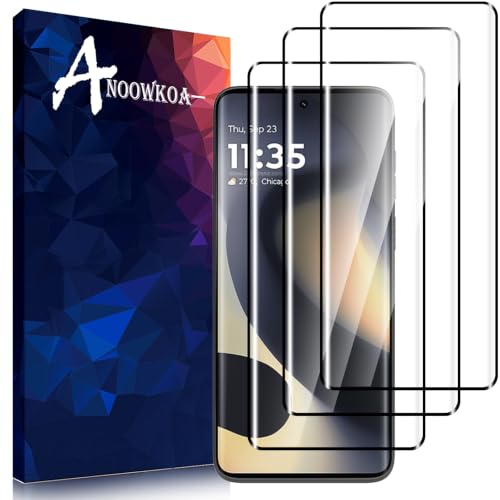 Anoowkoa 3 Pack Compatible with Moto Edge 2024/2023 3D screen protector Tempered Glass.9H Hardness.Super Abrasion Resistance,Anti-Fingerprint.Anti-Scratch,Bubble-free,Easy Installation - color: Moto Edge 2024/2023