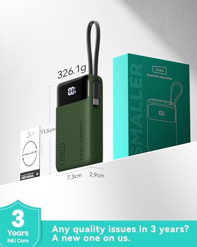 INIU Portable Charger, Smaller 45W Fast Charging Power Bank, 20000mAh Green - color: Green, size: 20000mAh