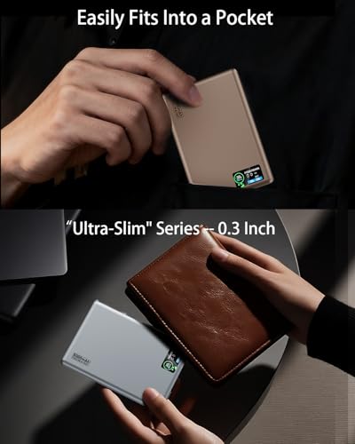 [2-Pack] Magnetic Portable Charger,0.3" Ultra Slim Mag-Safe Power Bank | 5000mAh Power Bank Travel Essential,USB-C 20W PD Fast Charging Battery Pack for iPhone 17/16/15/14,Apple Watch&AirPods - color: Glacier Gray+Desert Gold