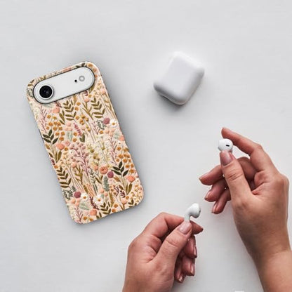 Compatible with iPhone 17 Air,Anti-Scratch Glossy Case Cover,Boho Romantic Embroidery Flower - color: Boho Romantic Embroidery Flower, size: IPhone 17 Air