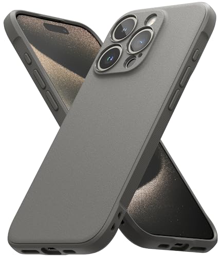 Ringke Onyx for iPhone 15 Pro Max Case, [Feels Good in The Hand] Oil & Dirt Resistant, Individual Lens Covers for Cameras, Non-Slip Enhanced Grip Lightweight Cover - Gray | Anti-Fingerprint Texture, Slim & Lightweight, Full-Coverage Camera Protection, Non