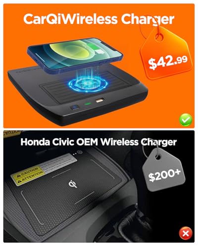 Wireless Charger for Honda Civic 2016-2021 with USB Port