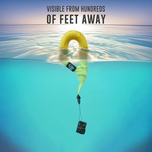 Waterproof Phone & Camera Float Wrist Strap for Underwater | Waterproof Float Strap Compatible with GoPro Hero 13, Insta360 X4, DJI Action 5 Pro, iPhone, OM System TG-7 & Kodak WPZ2 - color: Yellow Burst