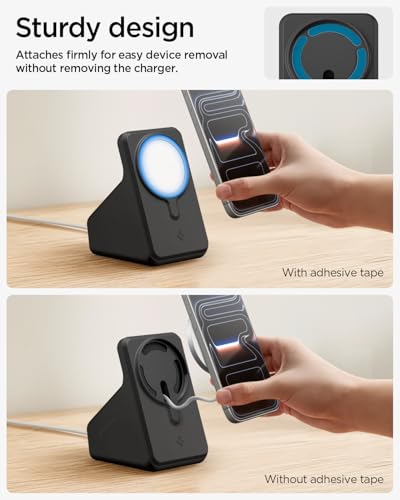 Spigen for MagSafe Charger (25W) Stand Holder Case Nightstand MagFit - color: Black, size: MagFit