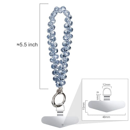 TENOC Beaded Phone Wrist Strap, Blue - color: A-blue