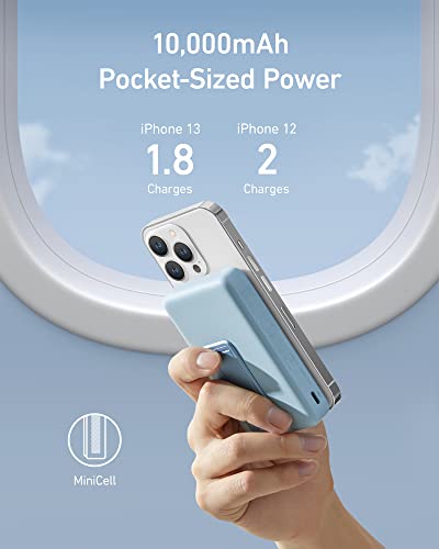 Anker 633 Magnetic Power Bank with Stand, 10,000mAh Portable Charger - color: Blue