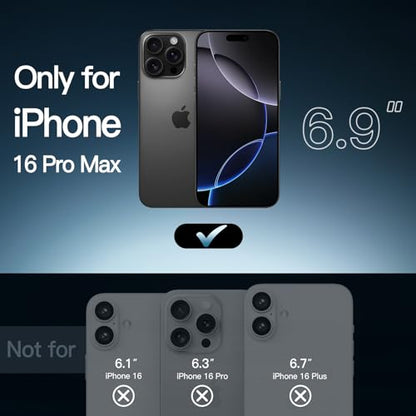 JETech Magnetic Case for iPhone 16 Pro Max 6.9-Inch Compatible with MagSafe, Shockproof Phone Bumper Cover, Anti-Scratch Clear Back (Black) - color: Black, size: iPhone 16 Pro Max