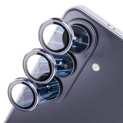 CloudValley for Samsung Galaxy S26 Camera Lens Protector, 9H Tempered Glass + Aluminum Alloy Lens Protective Ring Ultra-HD Tempered Glass Cover,Purple - color: Purple