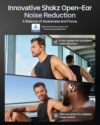 SHOKZ OpenFit Pro Open-Ear Earbuds with Noise Reduction, Dolby Atmos, Black - color: Black