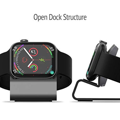 Sincetop Compatible with Apple Watch Charger Stand Ultra 2/Ultra/SE/9/8/7/6/5/4/3/2/1, Aluminum iWatch 49 45 41 44 40 42 38 Charging Holder Dock Nightstand Mode-Magnetic Charger not Included-Gray - color: Gray