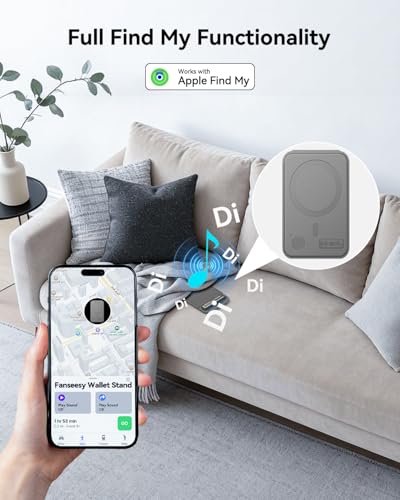 TWZKG for MagSafe Wallet, Works with Apple Find My,5 Card Holder with Stand, Magnetic Phone Wallet for iPhone 17/16/15/14/13/12 Pro Max Plus Air, RFID Blocking Vegan Leather,Dark Grey - color: Findmy Dark Grey