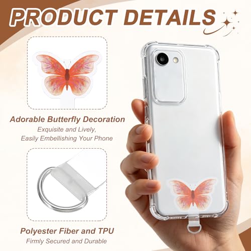 uxcell Phone Tether Tab Universal Butterfly - color: Orange