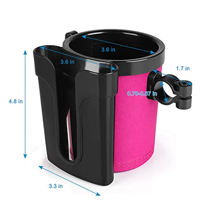 Accmor 3-in-1 Bike Cup Holder with Cell Phone Keys Holder, Bike Water Bottle Holders, Universal Bar Drink Cup Can Holder for Bicycles, Motorcycles, Scooters, Black Pink - color: Black Pink