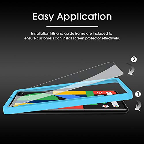 OMOTON [4 Pack Screen Protector for Google Pixel 4 (5.7 Inch), Tempered Glass/Scratch Resistant/Only Cover Display Area - size: Pixel 4-5.7 inch