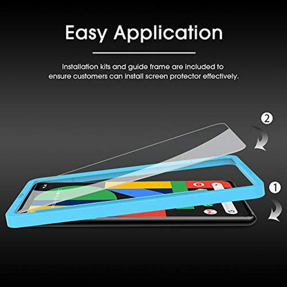OMOTON [4 Pack Screen Protector for Google Pixel 4 (5.7 Inch), Tempered Glass/Scratch Resistant/Only Cover Display Area - size: Pixel 4-5.7 inch