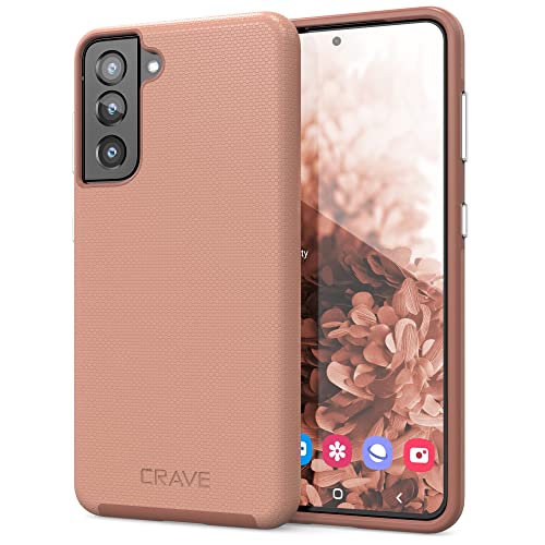 Crave for Galaxy S21 Case, Shockproof Protection Dual Layer Case for Samsung Galaxy S21, S21 5G (6.2 inch) - Blush - color: Blush, size: Galaxy S21