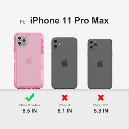 Follaroma for iPhone 11 Pro Max Case, 6.5 inch, Crystal Pink | Heavy Duty Shockproof Protection Phone Cases, Anti-Drop, Military Grade Dual Layer Transparent Rugged Protective Cover - color: Pink, size: iPhone 11 Pro Max 6.5‘’