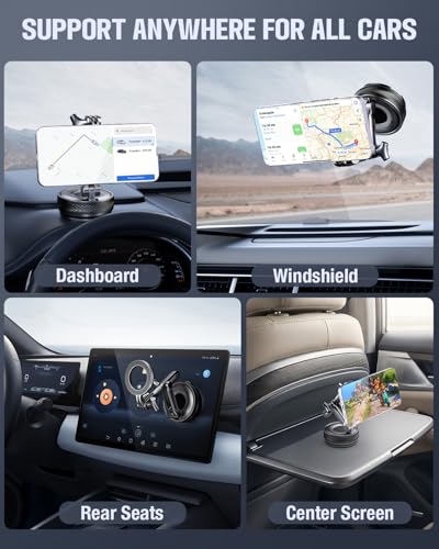 Upgraded Vacuum Magnetic Car Phone Holder Mount, Black