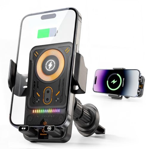 Phone Holders 15W Wireless Car Charger Smart Screen Rotation - color: Sliver
