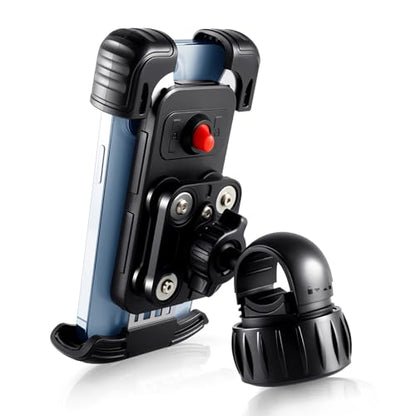 JUSTTOP Motorcycle Phone Mount Holder with Vibration Dampener and Upgraded Handlebar Clamp,Bike&Bicycle Phone Mount Holder,for iPhone 16 15 14 13 Pro Max Plus, 4.7-7"