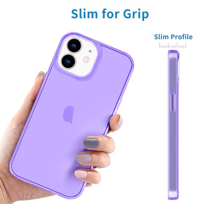 JJGoo Compatible with iPhone 12 Case & 12 Pro Case Clear Soft Transparent Shockproof Protective Slim Thin Bumper Phone Cover for 12 and 12 Pro - 6.1 inch, Clear Purple - color: Purple