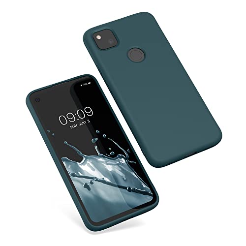 kwmobile Case Compatible with Google Pixel 4a Case - Slim Protective TPU Silicone Phone Cover - Teal Matte - color: teal matte