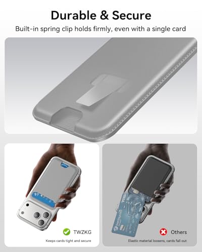 TWZKG for MagSafe Wallet, 3 Cards Holder, Slim Magnetic Phone Wallet for iPhone 17/16/15/14/13/12 Pro Max Plus Air Series,RFID Blocking Vegan Leather,Grey - color: Grey