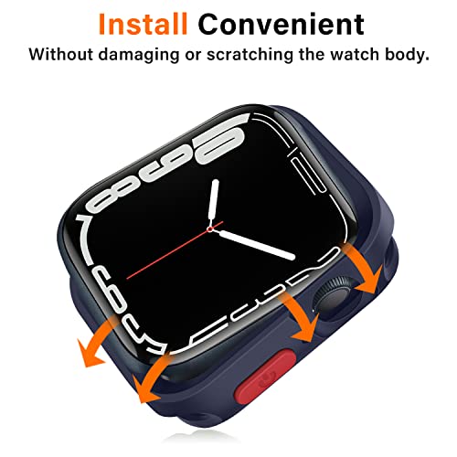 Amizee Rugged Case Compatible with Apple Watch Case Series 9/8/7 41mm SE 3/2/1 Series 6/5/4 40mm, Soft TPU Shockproof Bumper Drop Proof Protective Cover Compatible with iWatch - Blue - color: Blue, size: 40mm/41mm