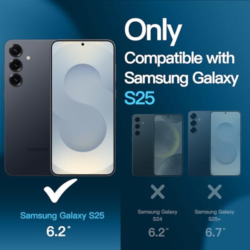 JETech 5 in 1 Matte Case for Samsung Galaxy S25, Black - color: Black, size: S25