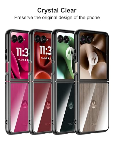 Cresee Case for Motorola Razr Ultra 2025/2026 - Crystal Clear Hard Back + Soft TPU Bumper Shockproof Cover Phone Case for Moto Razr Ultra 2025/2026 - Black Transparent - color: Black Transparent