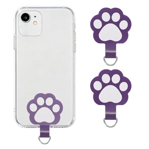 uxcell Phone Tether Tab Universal Cat Paw Phone Lanyard Case Patch Phone - color: Purple