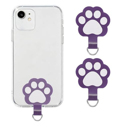 uxcell Phone Tether Tab Universal Cat Paw Phone Lanyard Case Patch Phone - color: Purple