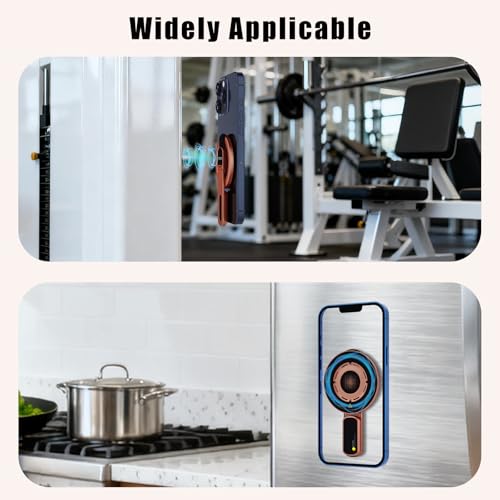 3-in-1 Magnetic Phone Grip Stand with 360° Roration Angle Adjustment, Silicone Finger Ring & Fidget Toy Design, Gym Dual-Sided Magnetic Phone Kickstand for All Phones - color: Rose Gold