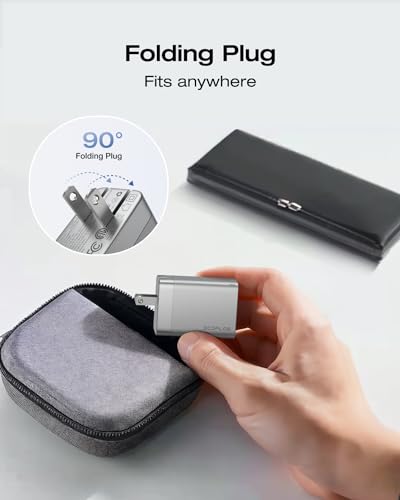EF ECOFLOW USB C Charger, Rapid 65W GaN Type C Charging Block with Foldable Plug, Fast Wall Charger Compatible with iPhone 15/14/13, Galaxy, Pixel 4, iPad, AirPods, Apple Watch (USBC Cable Included) - size: 65W