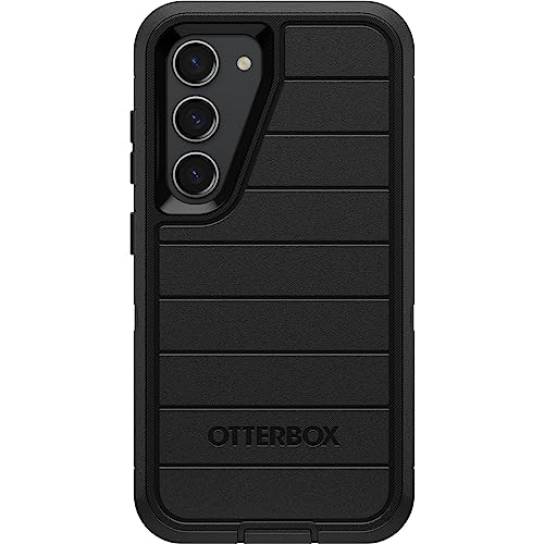OtterBox Galaxy S23 (Only) - Defender Series Case - Black, Rugged & Durable - with Port Protection - Includes Holster Clip Kickstand - Microbial Defense Protection - Non-Retail Packaging - color: Black