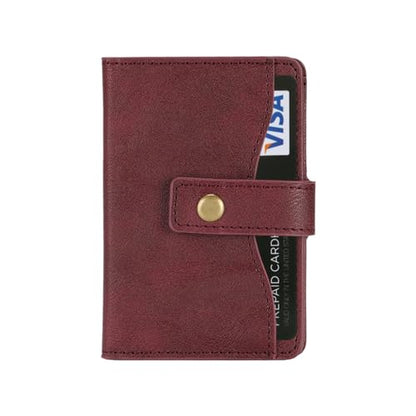 Ultra-Thin Magnetic Wallet and Card Holder (burgundy) | Compatible with All Magnetic Protective Case,Premium PU leather, stand function, 6 card slots; Fits iPhone17/16/15/14series - color: burgundy