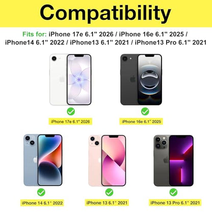 ProCase 2 Pack Privacy Screen Protector for iPhone 17e/ 16e/ 14/13 /13 Pro