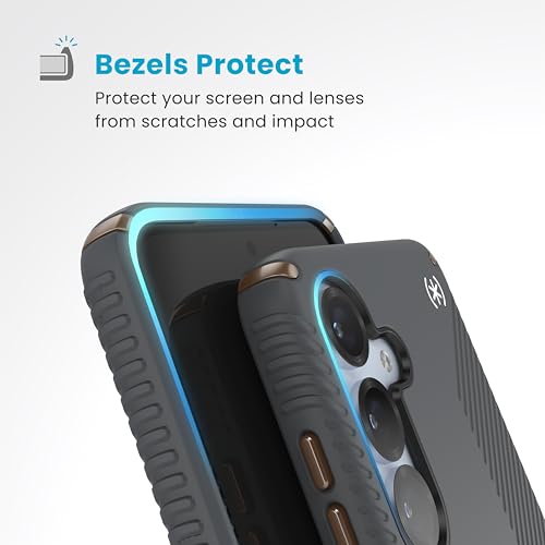 Speck Samsung Galaxy S25 Case - Presidio 2 Grip + Magnet, 13-Foot Drop Protection, No-Slip Grips, Raised Bezel, Enhanced Buttons, Charcoal Grey/Cool Bronze - color: Charcoal Grey/Cool Bronze, size: Galaxy S25