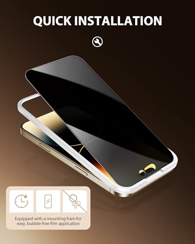 PDDKISS 2 Pack Privacy Screen Protector for iPhone 14 Pro - size: for iPhone 14 Pro - 6.1 inch